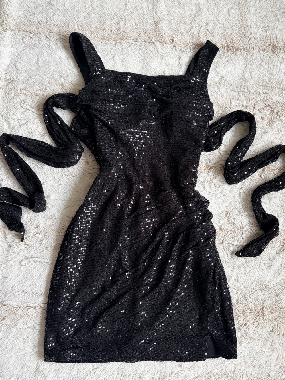 🖤✨ NWT Black Sequin Mini Dress | Mob Wife Y2K Glam Vegas Party Dress Deadstock